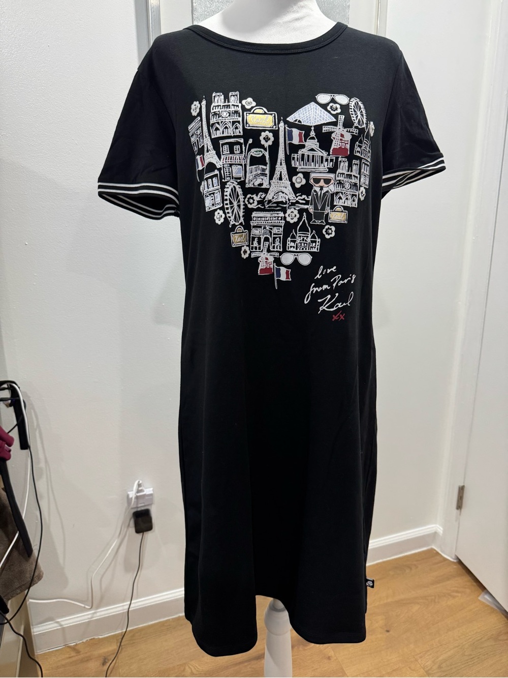 Karl Lagerfeld Black Tee Shirt with Paris Label